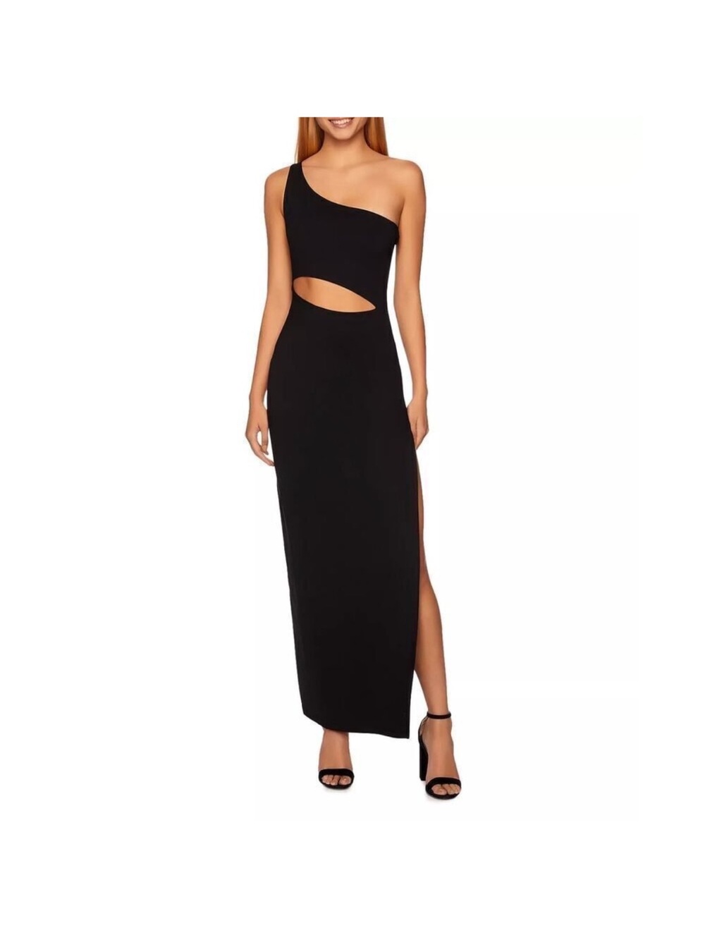 Susana Monaco Black One-Shoulder Cutout Maxi Dress
